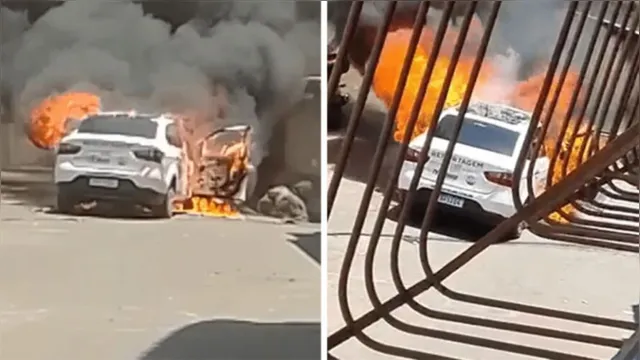 Imagem ilustrativa da notícia Criminosos incendeiam carro do SBT e repórter é agredido