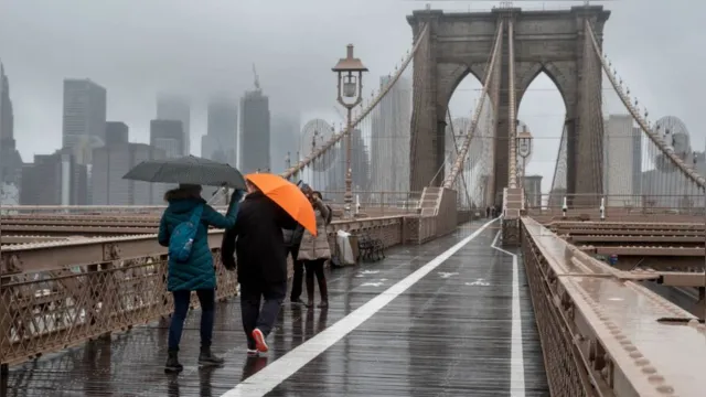 Imagem ilustrativa da notícia Brasileiros enfrentam chuva e frio para votar nos EUA