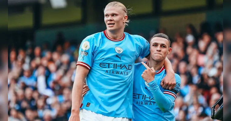 Imagem ilustrativa da notícia Haaland e Foden comandam goleada do City no Inglês