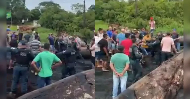 Imagem ilustrativa da notícia Vídeo: bolsonaristas entram em confronto com a PM no Pará