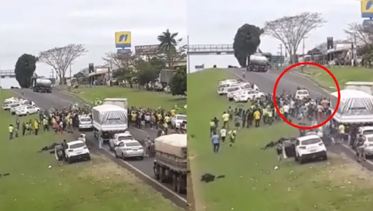 Imagem ilustrativa da notícia Vídeo: manifestantes são atropelados em rodovia de SP