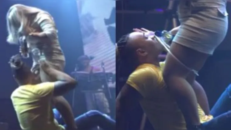 Imagem ilustrativa da notícia Vídeo: cantora dá cachaça na calcinha para os fãs no palco