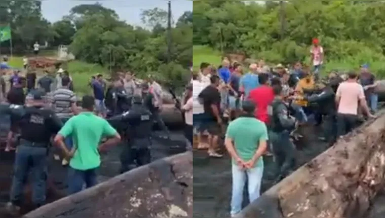 Imagem ilustrativa da notícia Vídeo: bolsonaristas entram em confronto com a PM no Pará