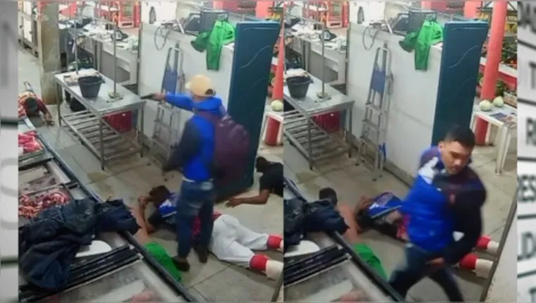 Imagem ilustrativa da notícia Vídeo: assaltantes "limpam" açougue e humilham funcionários