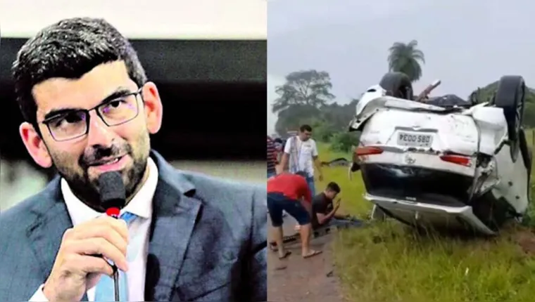 Imagem ilustrativa da notícia Vídeo: prefeito de Ananindeua e motorista capotam na BR-316