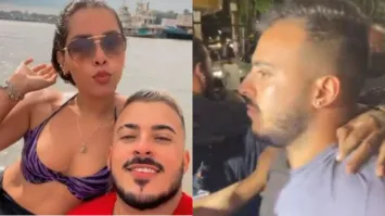 Yasmin e o empresário Lucas Magalhães estavam juntos na lancha.