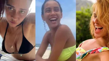 Famosas aproveitaram a folga das gravações.