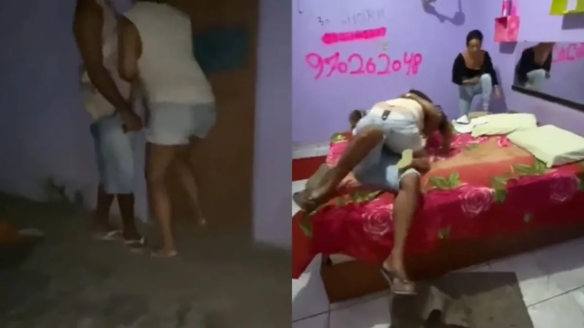 Vídeo mulher invade quarto de motel e espanca o marido • DOL