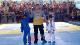 Guilherme de Aquino da Silva, de 6 anos, ganhou três lutas do Marabá International Open de Jiu-Jitsu