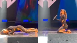 Anitta performou Envolver, com sua icônica dança sensual no chão e não foi bem vista pelo público local.