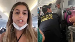 Por meio do WhatsApp, ele enviou a imagem da influenciadora dizendo "tô indo pra Brasília com esse avião atrás de mim".