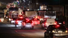 O movimento de saída de Belém, na noite desta sexta-feira (30)