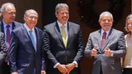 Geraldo Alckmin, Arthur Lira e Lula em encontro no início de novembro: governo eleito não deve abrir discussão sobre o orçamento secreto com o Congresso
