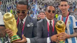 Chef Salt Bae segura a taça da Copa do Mundo