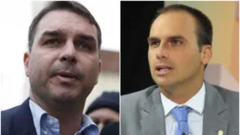 Na imagem o senador Flávio Bolsonaro e o seu irmão, o deputado federal Eduardo Bolsonaro.