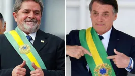 Os presidentes Lula e Bolsonaro em seus primeiros mandatos.