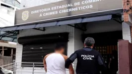 Suspeito de divulgação de vídeos íntimos foi apresentado na Diretoria Estadual de Combate a Crimes Cibernéticos, em Belém.