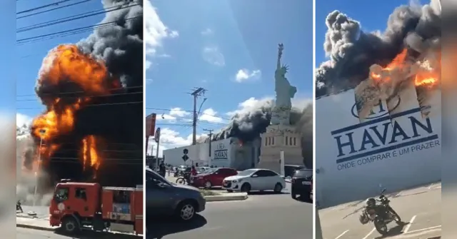 Imagem ilustrativa da notícia Loja Havan tem incêndio de grandes proporções. Veja o vídeo 