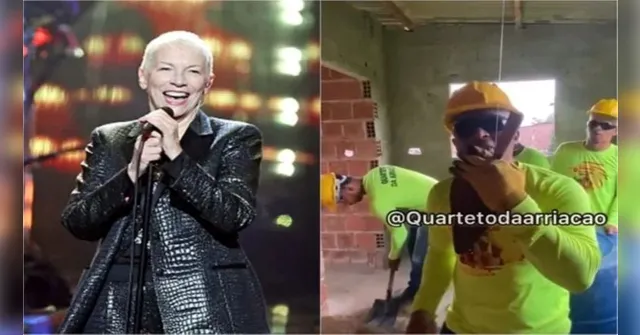 Imagem ilustrativa da notícia Cantora de Sweet Dreams posta cover de pedreiros brasileiros