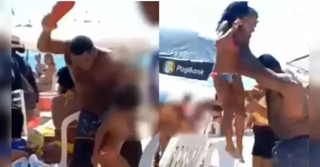 Imagem ilustrativa da notícia Vídeo: pai espanca filhas em praia e diz  "errei por amor"