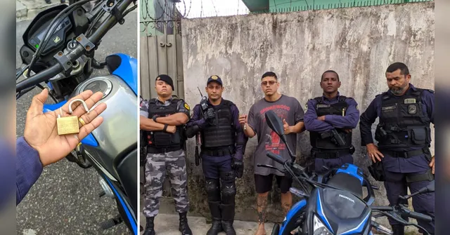 Imagem ilustrativa da notícia Ladrão põe cadeado em moto furtada para prevenir novo furto