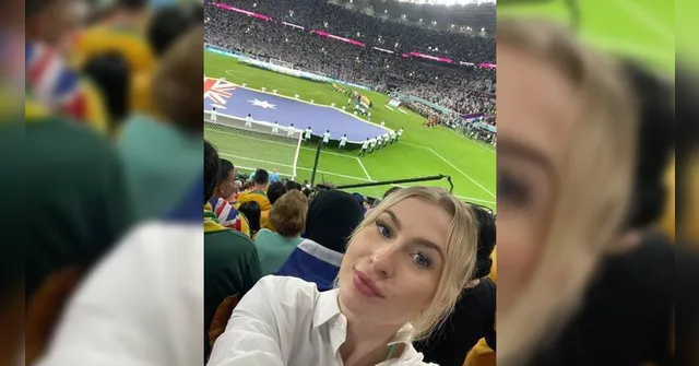 Imagem ilustrativa da notícia Mostrou tudo? Inglesa tira a roupa em estádio no Catar; veja