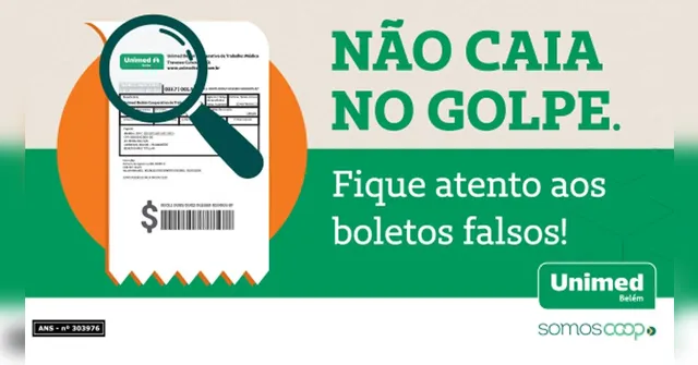 Imagem ilustrativa da notícia Unimed Belém dá dicas para não cair no golpe do boleto falso