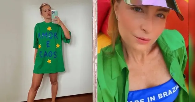 Imagem ilustrativa da notícia Famosos se vestem de verde e amarelo para estreia do Brasil
