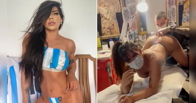 Imagem ilustrativa da notícia Estrela do Onlyfans Suzy Cortez faz tatoo anal de Messi