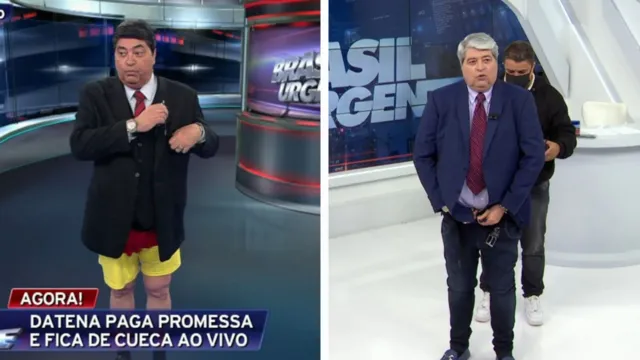 Imagem ilustrativa da notícia Vídeo: Datena tira as calças após Brasil vencer a Coreia