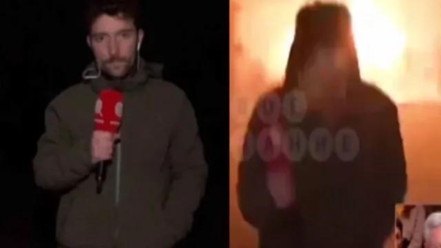 Imagem ilustrativa da notícia Vídeo: míssil russo explode atrás de repórter de TV francesa