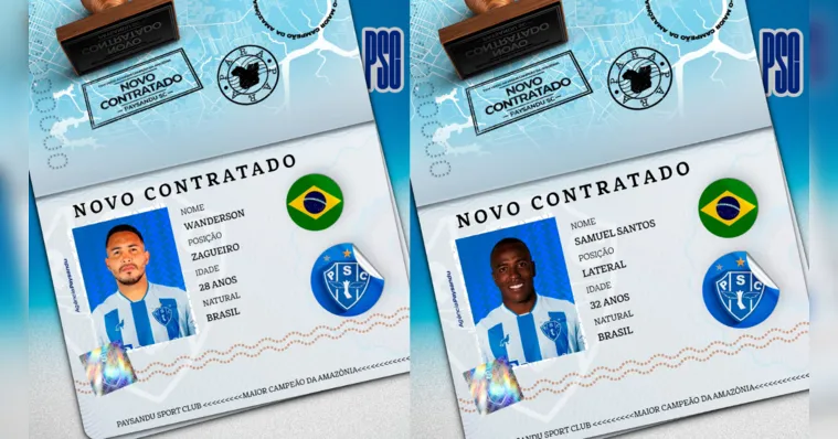 Imagem ilustrativa da notícia Paysandu anuncia zagueiro e veterano lateral para 2023