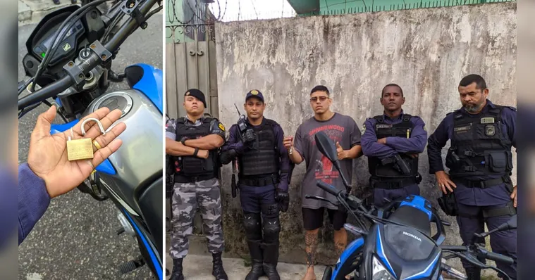 Imagem ilustrativa da notícia Ladrão põe cadeado em moto furtada para prevenir novo furto