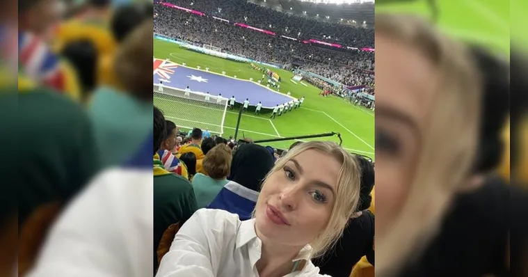 Imagem ilustrativa da notícia Mostrou tudo? Inglesa tira a roupa em estádio no Catar; veja