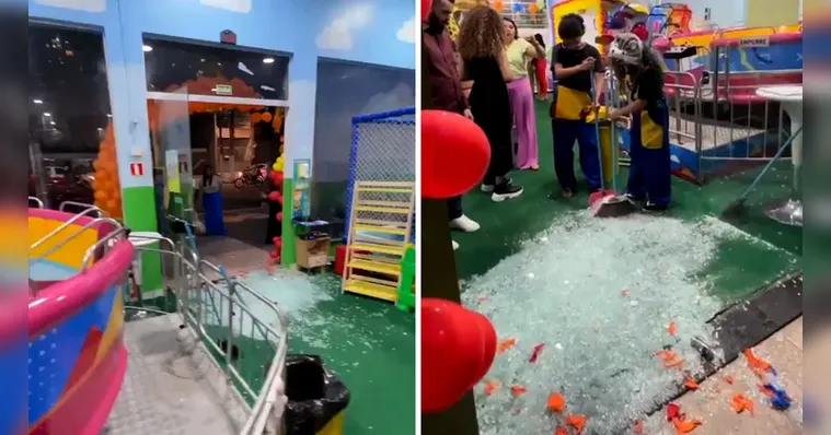 Imagem ilustrativa da notícia Vídeo: casa de festa infantil é invadida durante evento