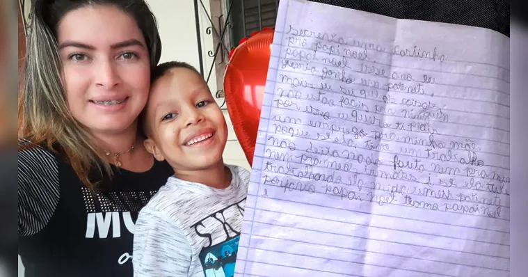 Imagem ilustrativa da notícia Criança pede emprego para a mãe em cartinha ao Papai Noel