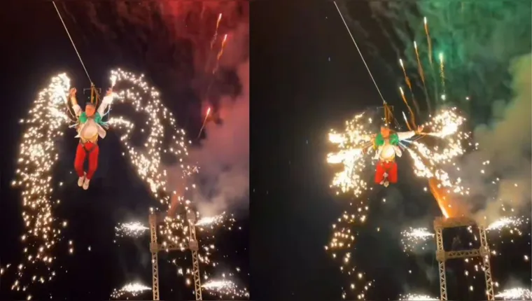 Imagem ilustrativa da notícia DJ Juninho chega de tirolesa e botando fogo em festival