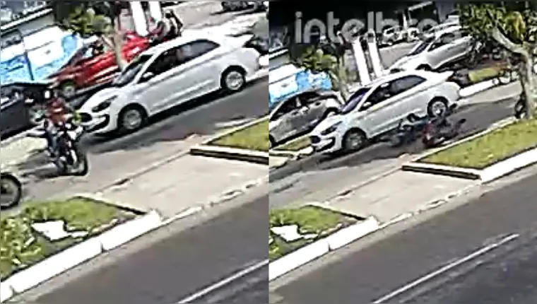 Imagem ilustrativa da notícia Vídeo: Duas pessoas ficam feridas após colisão entre motos