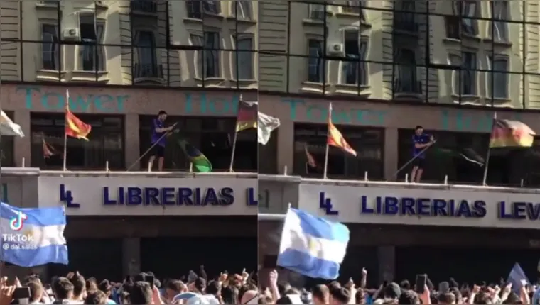 Imagem ilustrativa da notícia Torcedor arranca bandeira do Brasil de mastro na argentina