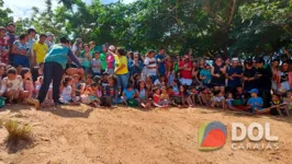 Crianças também participaram da soltura