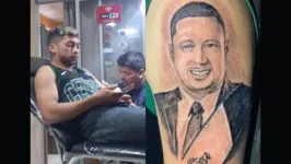 O homem tatuou o rosto do prefeito Anderson Dias no braço esquerdo.