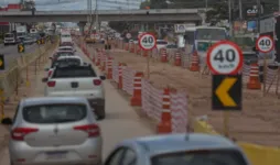 Desvio para o futuro corredor do BRT Metropolitano, na BR-316, é para ser acessado apenas por veículos de pequeno porte