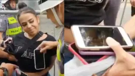 Mulher foi abordada por policiais militares, que encontraram grande quantidade de celulares dentro da calça da suspeita