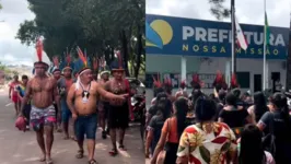 Manifestação pacífica de indígenas ocupou parte do prédio da Prefeitura Municipal de Paragominas