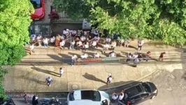 Manifestação ocorreu em frente ao prédio da Delegacia Geral da Polícia Civil, em Belém