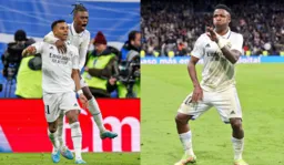 Rodrygo empatou o jogo e Vini Jr enterrou o Atlético