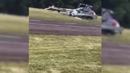 A quesa ocorreu durante a execução de manobras no ar.