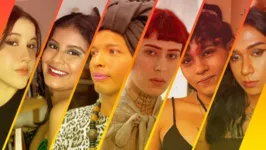 Da esquerda para a direita: Ana Maria Vizeu (mulher cis), Nayana Batista (mulher cis), Lana Larrá (mulher travesti), Alice de Oliveira (mulher trans), Agnes Lucius (mulher trans) e Uỳara Amanaỳara (mulher travesti)