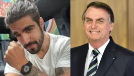 O ator Caio Castro e ex-presidente do Brasil, Jair Bolsonaro.