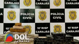 Tabletes de cocaína e maconha apreendidos em van pela Polícia Civil